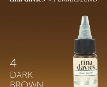 Пигмент для татуажа бровей "Tina Davies 'I Love INK' 4 Dark Brown" 15 мл (Perma Blend)