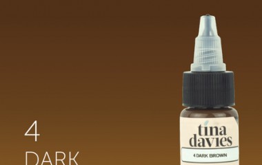 Пигмент для татуажа бровей "Tina Davies 'I Love INK' 4 Dark Brown" 15 мл (Perma Blend)