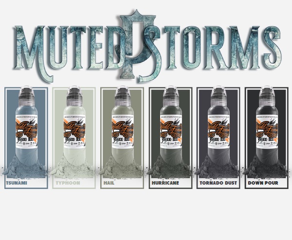 Набор World Famous Ink "POCH MUTED STORM SET"